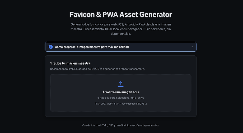 Generador de Favicons y Assets PWA